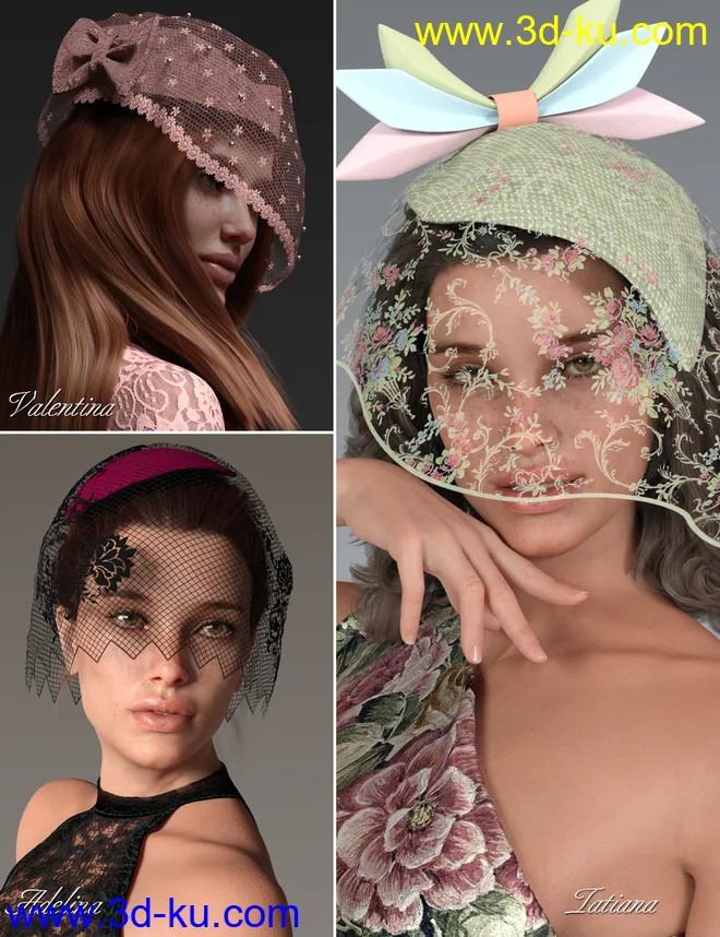 Timeless Treasures Headwear for Genesis 8 Females模型的图片8