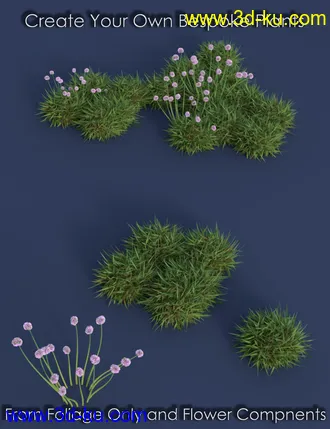 3D打印模型Tiny Plants - Flowering Sea Thrift的图片
