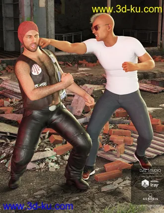 3D打印模型Tough Fighters Poses for Genesis 3 and 8 Male(s)的图片