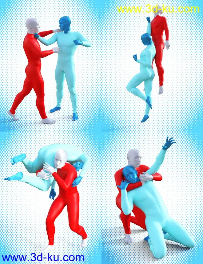 Tough Fighters Poses for Genesis 3 and 8 Male(s)模型的图片4
