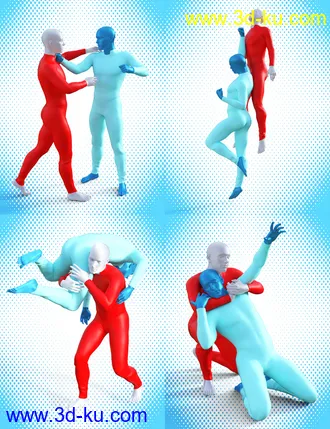 3D打印模型Tough Fighters Poses for Genesis 3 and 8 Male(s)的图片