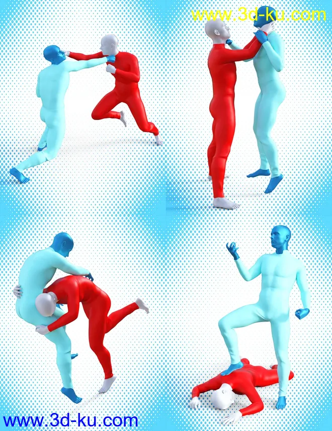 Tough Fighters Poses for Genesis 3 and 8 Male(s)模型的图片5
