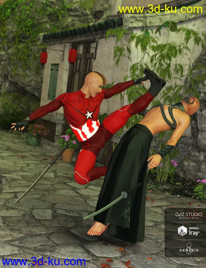 Tough Fighters Poses for Genesis 3 and 8 Male(s)模型的图片6