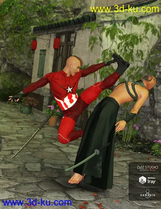 3D打印模型Tough Fighters Poses for Genesis 3 and 8 Male(s)的图片