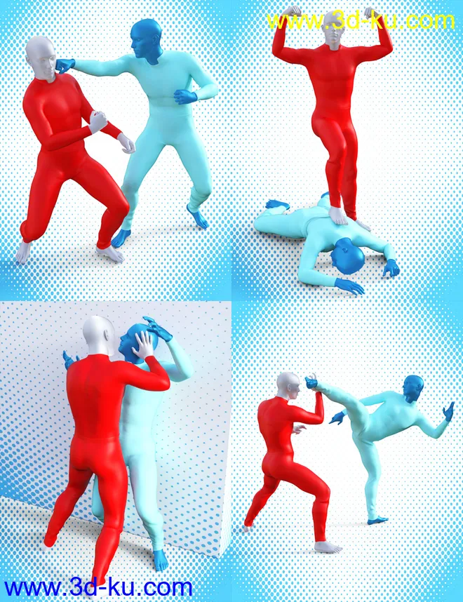 Tough Fighters Poses for Genesis 3 and 8 Male(s)模型的图片7