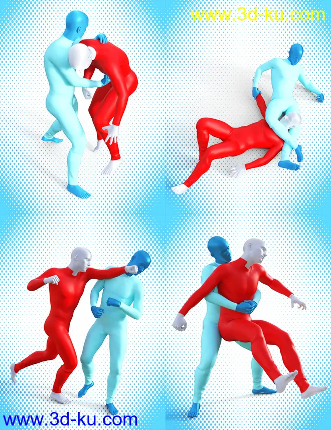 Tough Fighters Poses for Genesis 3 and 8 Male(s)模型的图片8