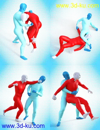 3D打印模型Tough Fighters Poses for Genesis 3 and 8 Male(s)的图片