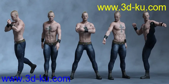 Tough Life Poses for Genesis 8 Male模型的图片3