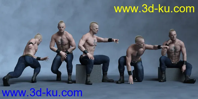 Tough Life Poses for Genesis 8 Male模型的图片6