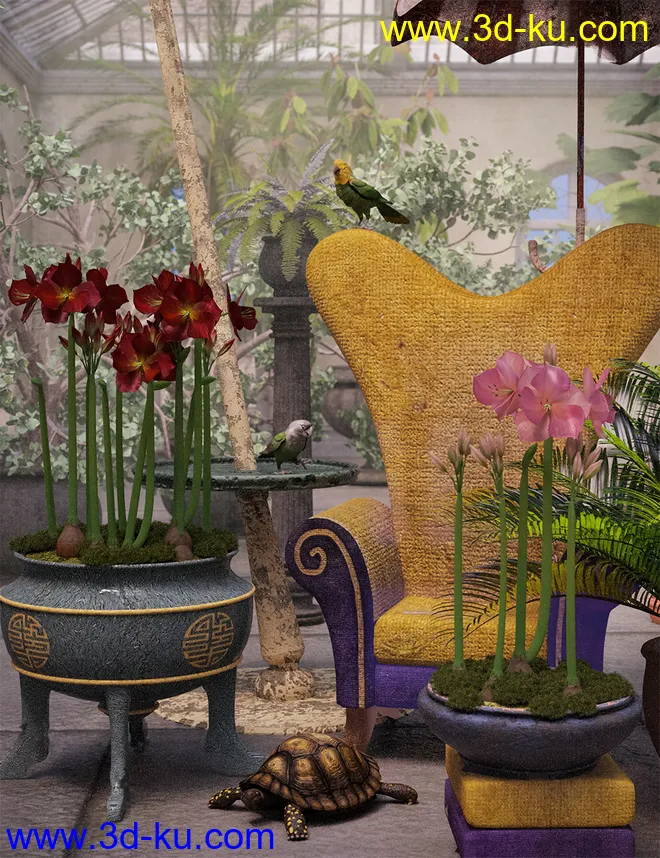 Tropical Flowers - Amaryllis模型的图片4