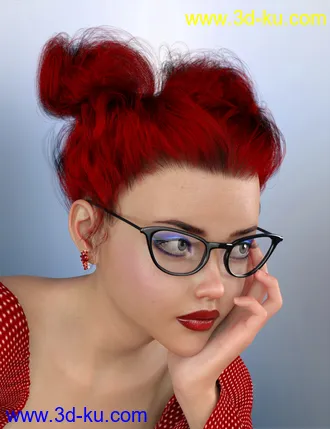 3D打印模型Truli Updo Hair for Genesis 8, 8.1, and Genesis 3 Female的图片