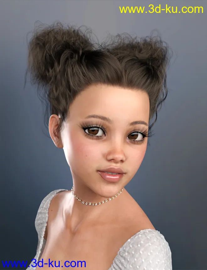 Truli Updo Hair for Genesis 8, 8.1, and Genesis 3 Female模型的图片4