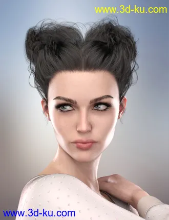 3D打印模型Truli Updo Hair for Genesis 8, 8.1, and Genesis 3 Female的图片
