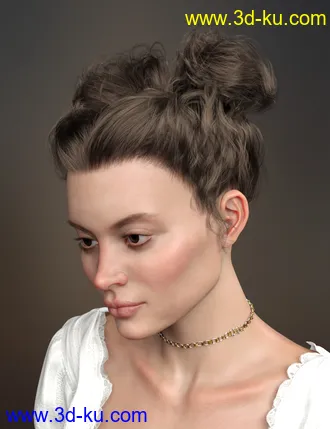 3D打印模型Truli Updo Hair for Genesis 8, 8.1, and Genesis 3 Female的图片