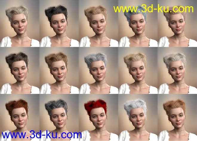 Truli Updo Hair for Genesis 8, 8.1, and Genesis 3 Female模型的图片8
