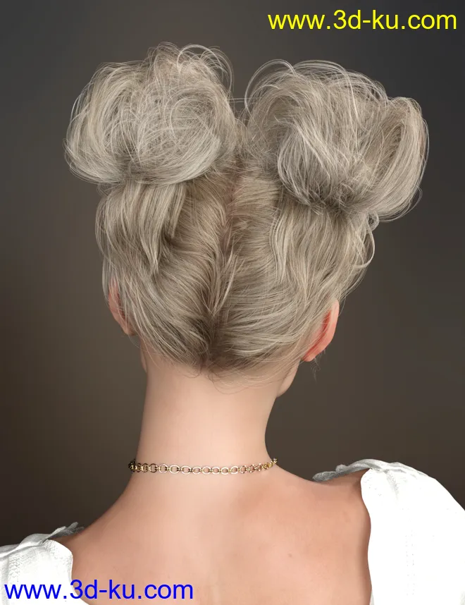 Truli Updo Hair for Genesis 8, 8.1, and Genesis 3 Female模型的图片9