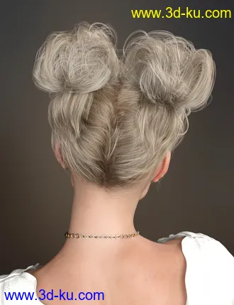3D打印模型Truli Updo Hair for Genesis 8, 8.1, and Genesis 3 Female的图片