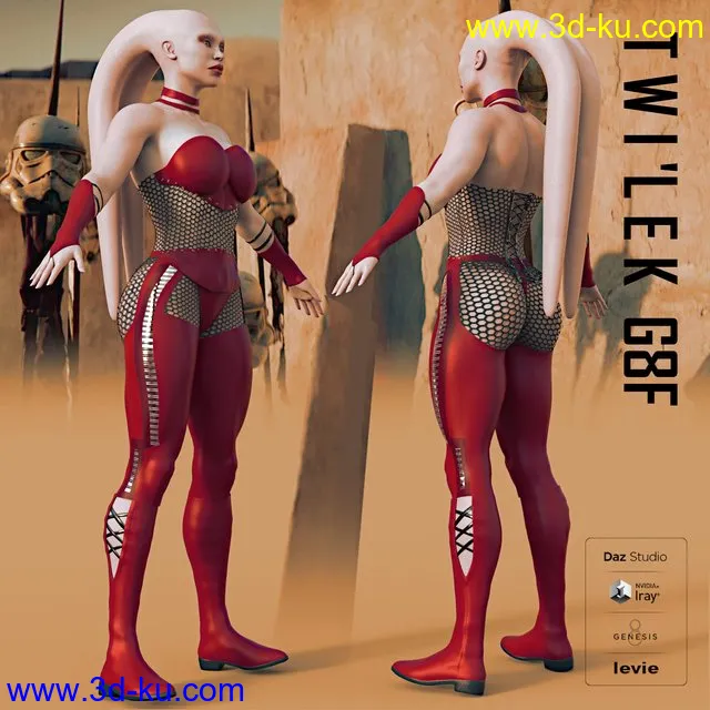 Twi'lek For Genesis 8 Females模型的图片1