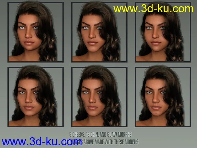Twizted Detailed Face Morphs for Genesis 8 and 8.1 Female模型的图片3