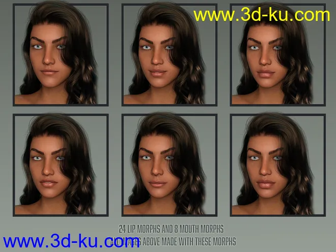 Twizted Detailed Face Morphs for Genesis 8 and 8.1 Female模型的图片4