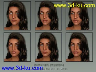 3D打印模型Twizted Detailed Face Morphs for Genesis 8 and 8.1 Female的图片