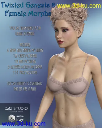 3D打印模型Twizted Genesis 8 Female Morphs的图片
