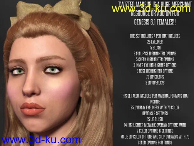 Twizted Makeup Merchant Resource for Genesis 8.1 Female模型的图片2