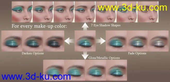 Ultimate PBR Shader Makeup for Genesis 8.1 Females模型的图片6