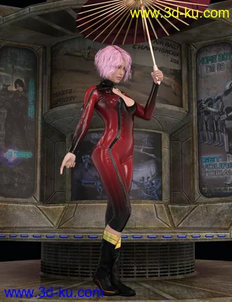 3D打印模型Umbrella Poses For Genesis 8 Female的图片