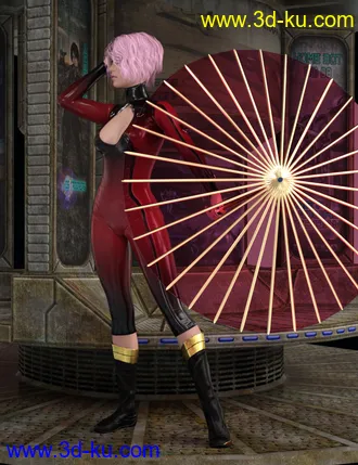 3D打印模型Umbrella Poses For Genesis 8 Female的图片