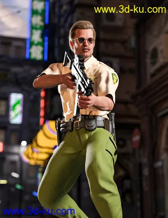 3D打印模型Urban Tactical SMG Poses for Genesis 3 and 8的图片