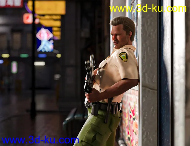 Urban Tactical SMG Poses for Genesis 3 and 8模型的图片3