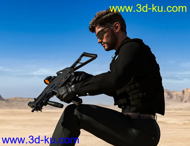 Urban Tactical SMG Poses for Genesis 3 and 8模型的图片8