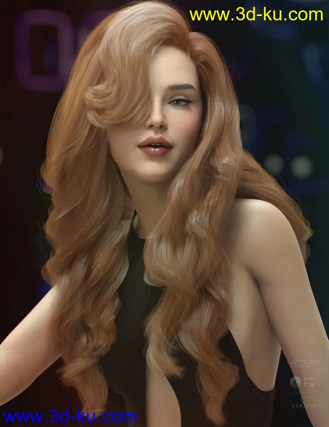 Ursula Hair for Genesis 3, 8, and 8.1 Females模型的图片8