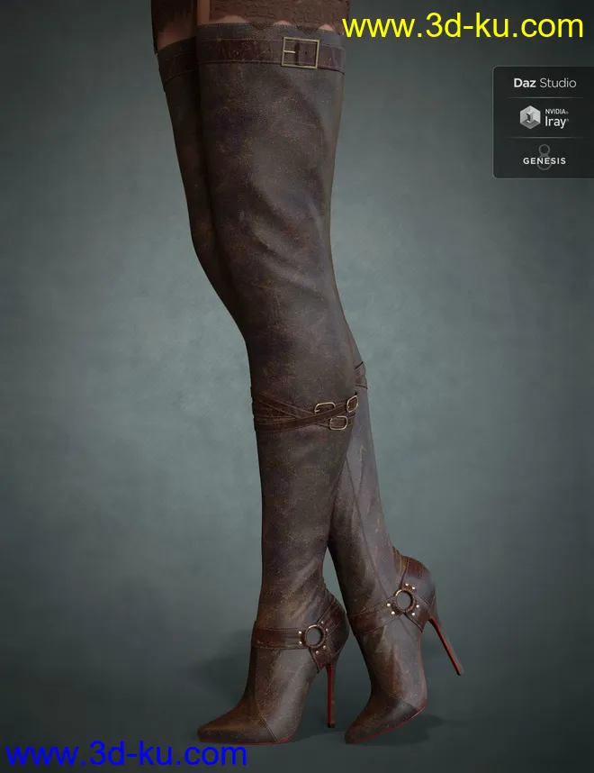 Vertigo High Heel Boots for Genesis 3, 8 and 8.1 Females模型的图片1