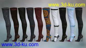 3D打印模型Vertigo High Heel Boots for Genesis 3, 8 and 8.1 Females的图片