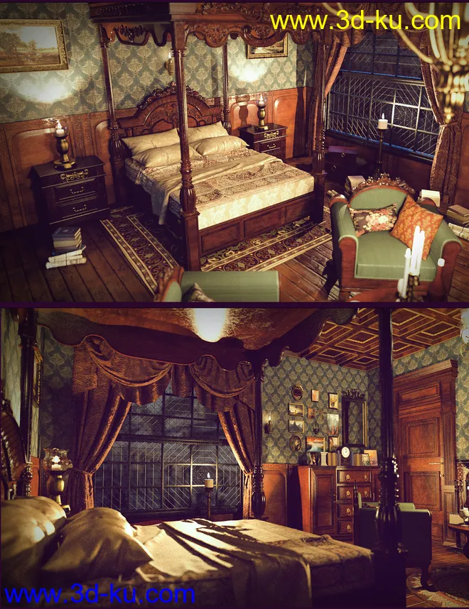 Victorian Bedroom模型的图片1