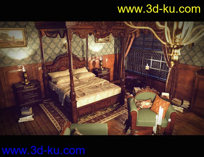 Victorian Bedroom模型的图片2