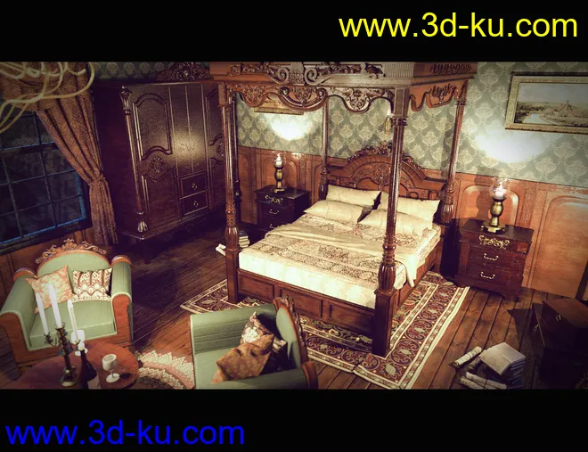 Victorian Bedroom模型的图片3