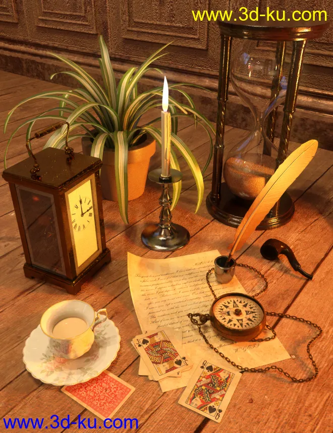 Victorian Study Clutter模型的图片1