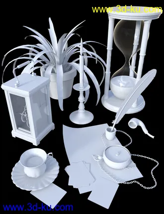 3D打印模型Victorian Study Clutter的图片