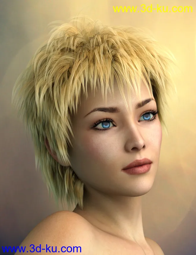 Vidra Hair for Genesis 3 Female(s) and Male(s)模型的图片1