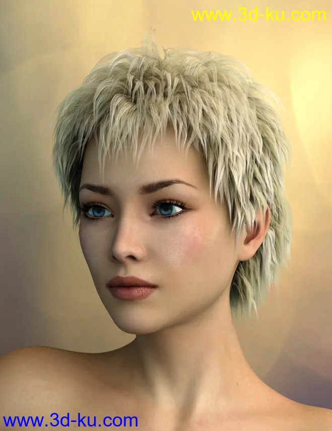 Vidra Hair for Genesis 3 Female(s) and Male(s)模型的图片3