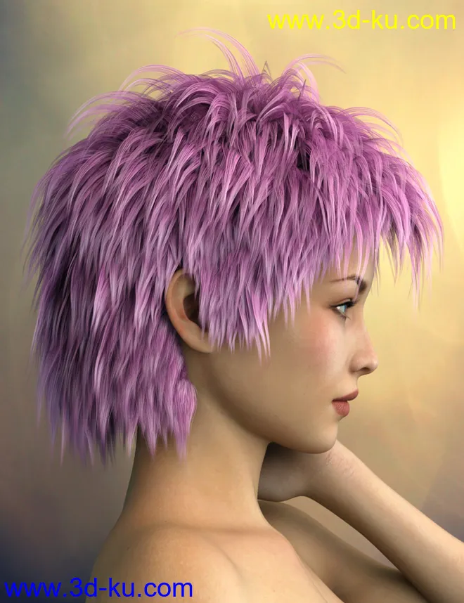 Vidra Hair for Genesis 3 Female(s) and Male(s)模型的图片12