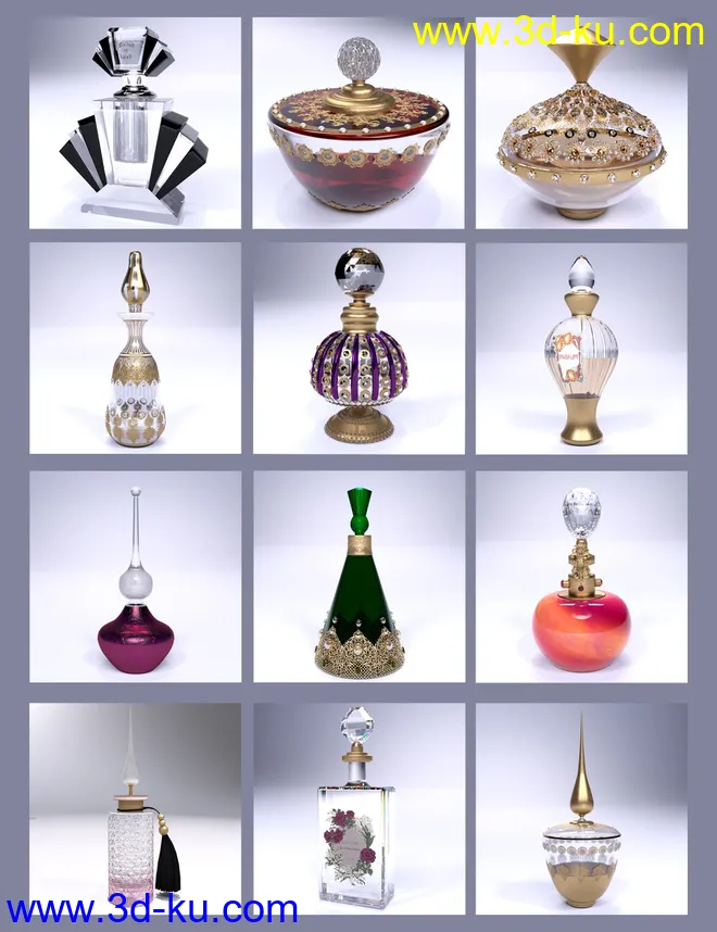 Vintage Perfume Bottles模型的图片2