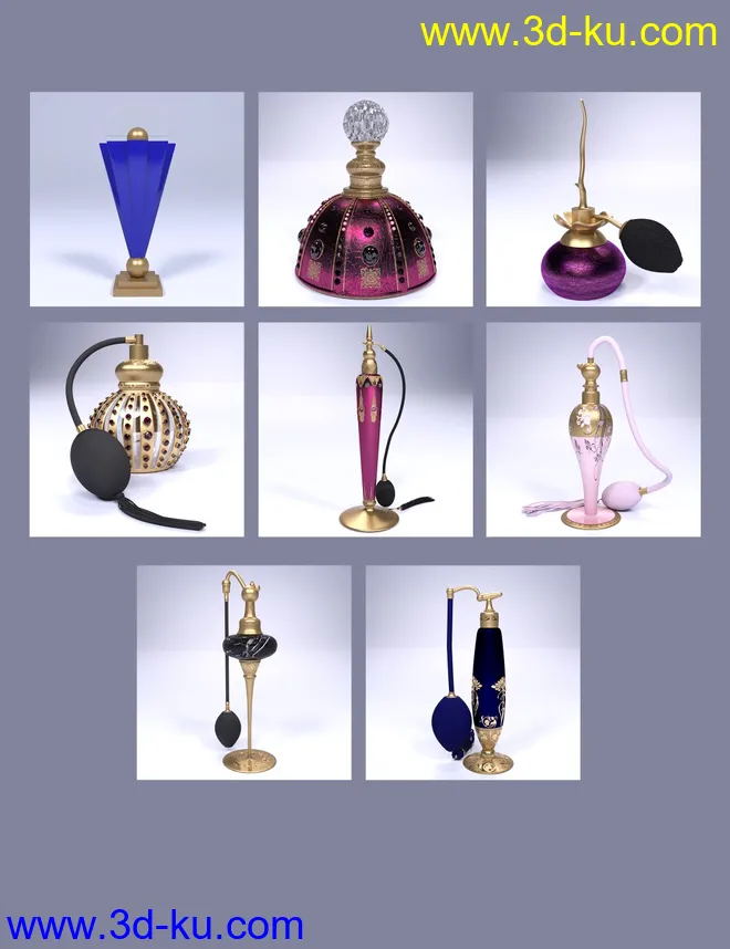 Vintage Perfume Bottles模型的图片3