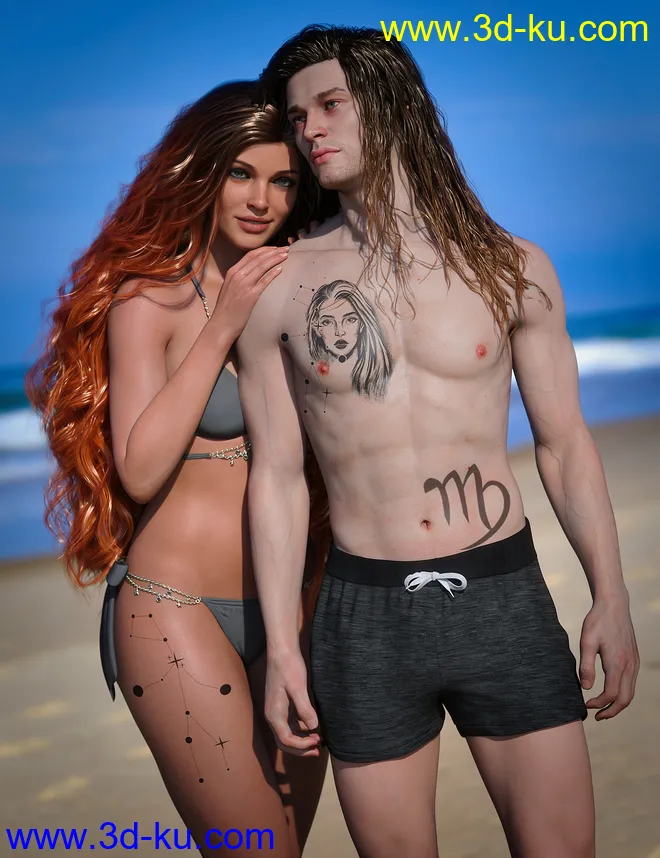 Virgo Zodiac Tattoo for Genesis 8.1模型的图片1