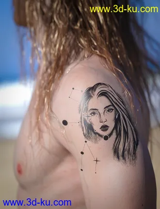 3D打印模型Virgo Zodiac Tattoo for Genesis 8.1的图片