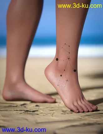 3D打印模型Virgo Zodiac Tattoo for Genesis 8.1的图片