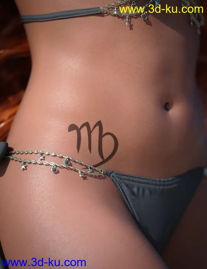 Virgo Zodiac Tattoo for Genesis 8.1模型的图片4